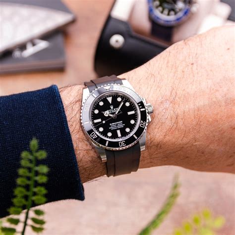 rolex rubber strap straight end submariner|rolex submariner 2020 rubber strap.